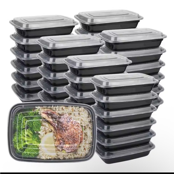 Black 500ML (about 2 cups)Food Storage Container. Set of 10. NWOT - Picture 1 of 5